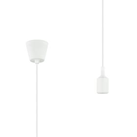 D0168  Dreifa 1.5m Single Pendant, 1 x E27, White, 9cm Plastic Base and Silicon Lampholder Cover